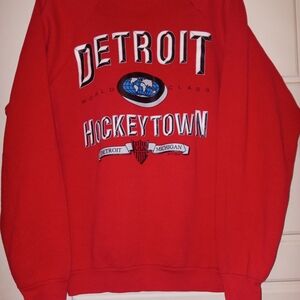 Fruit of the Loom Red Detroit Crewneck Sweater